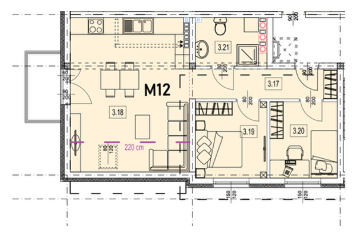 Rzut mieszkania M12