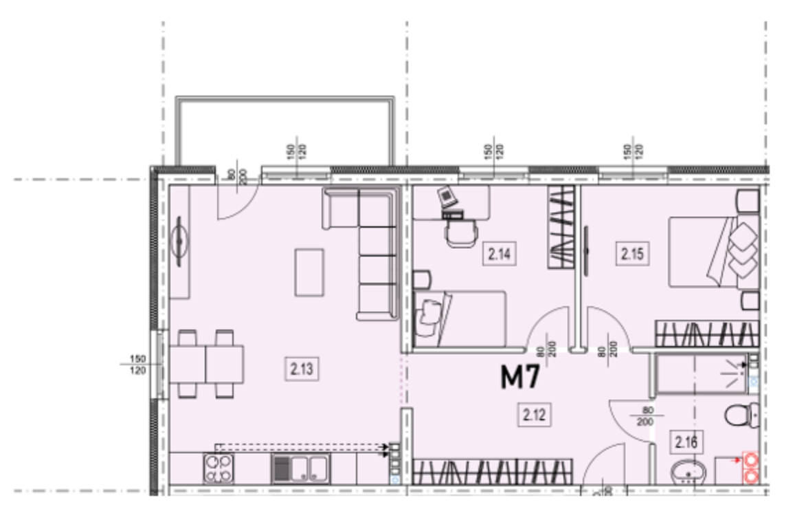 Rzut mieszkania M7